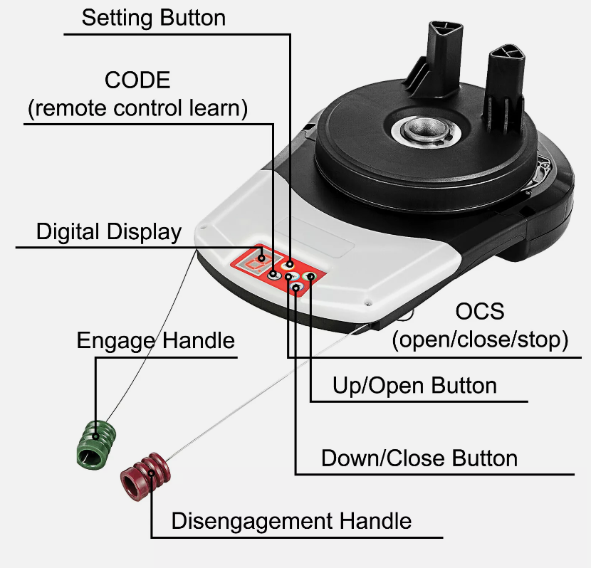 Automatic Roller Door Opener Garage 800N Motor 2x Remote 25m² Rolling