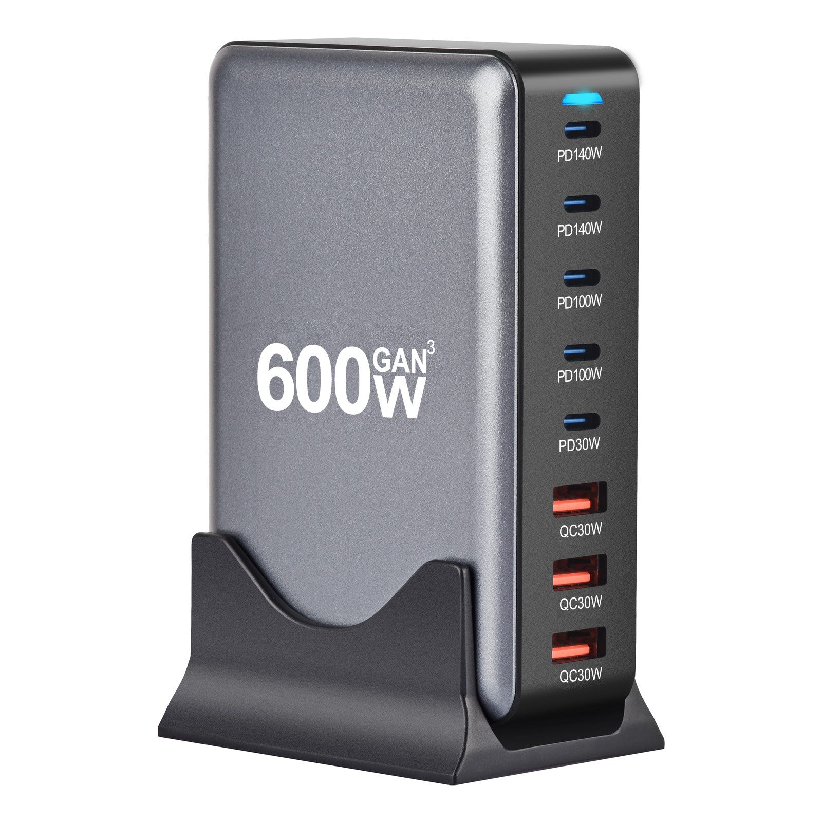 600W Fast Charging Station HUB Wall Charger USB Type C PD 8 Ports