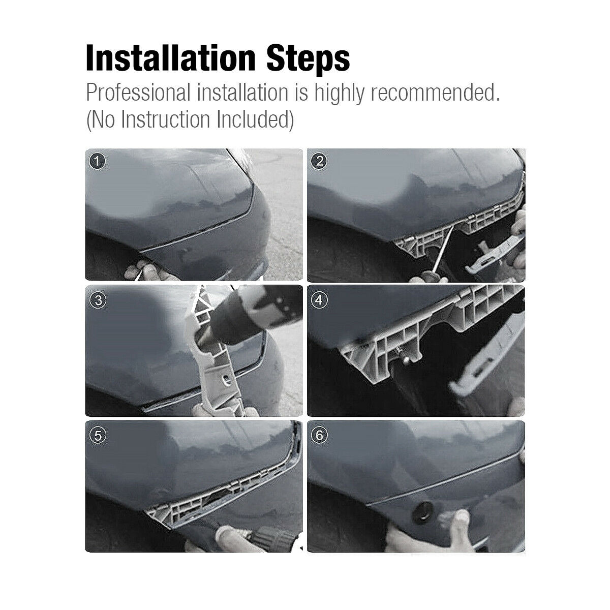 6X Push Button Quick Release Hood Bonnet Pins Lock Clip Car Bumper Latch Kit