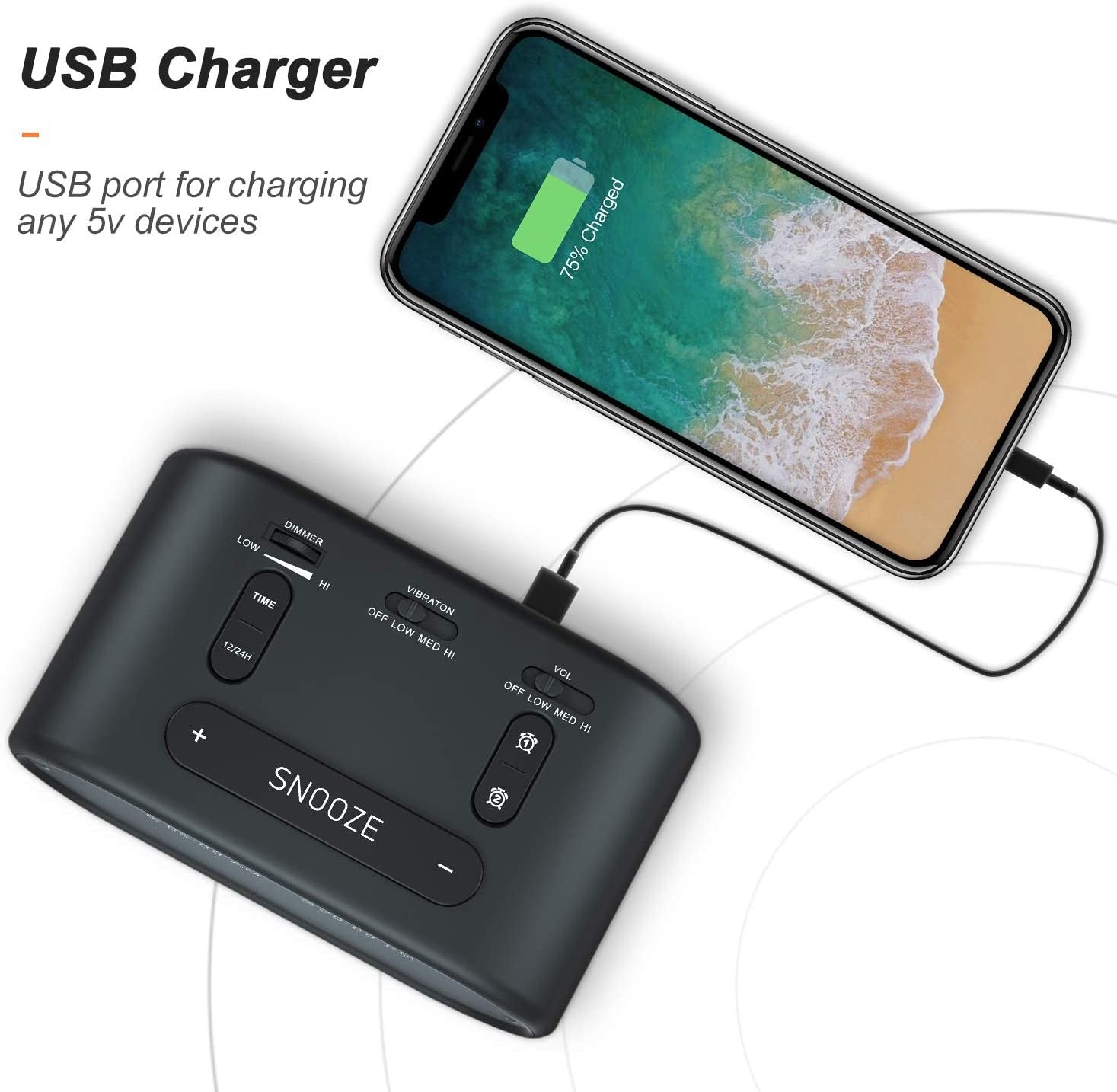 Super Loud Alarm Clock with Bed Shaker