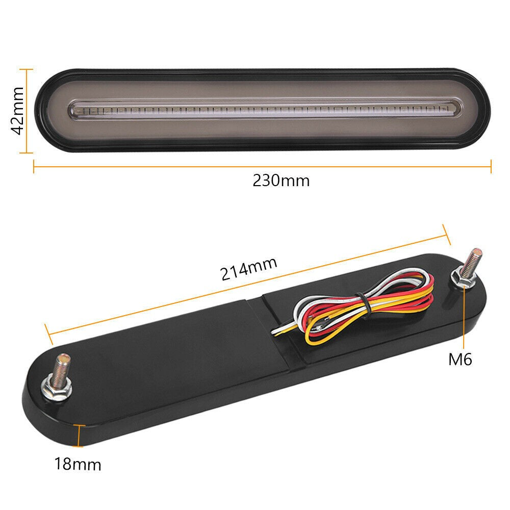 Pair Halo Neon LED Tail Lights Trailer Stop Flowing Turn Signal Brake Rear Truck