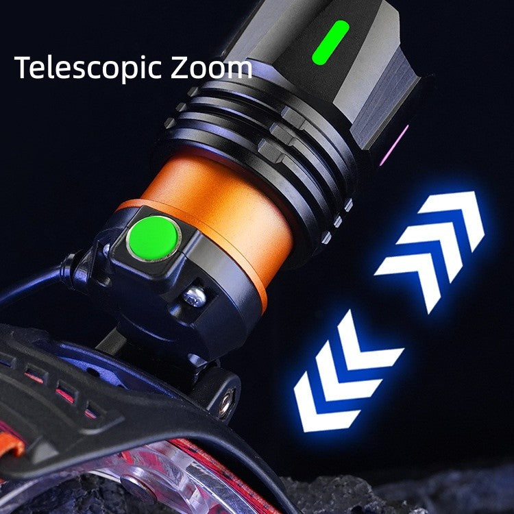Rechargeable LED Headlamp Zoom Adjustable Head Torch
