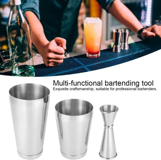 11PCS Bartender Kit Boston Cocktail Shaker Bar Set Maker Mixer