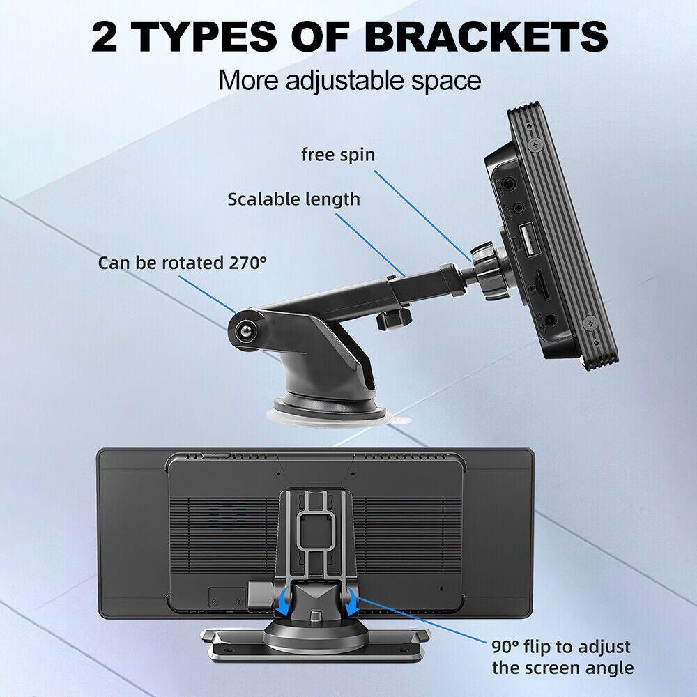 9" Portable Wireless Apple Carplay Android Car Stereo