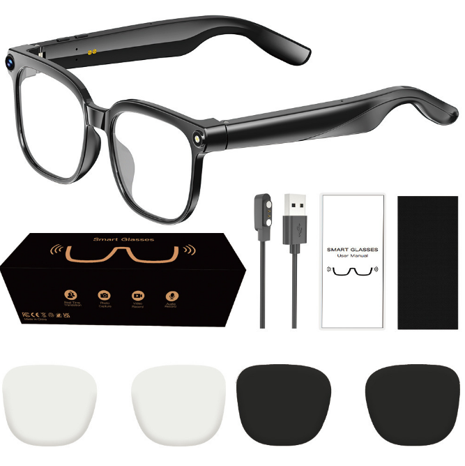 Smart AI Glasses 8MP HD Camera Bluetooth 5.0 Calling Real Time Audio Translation