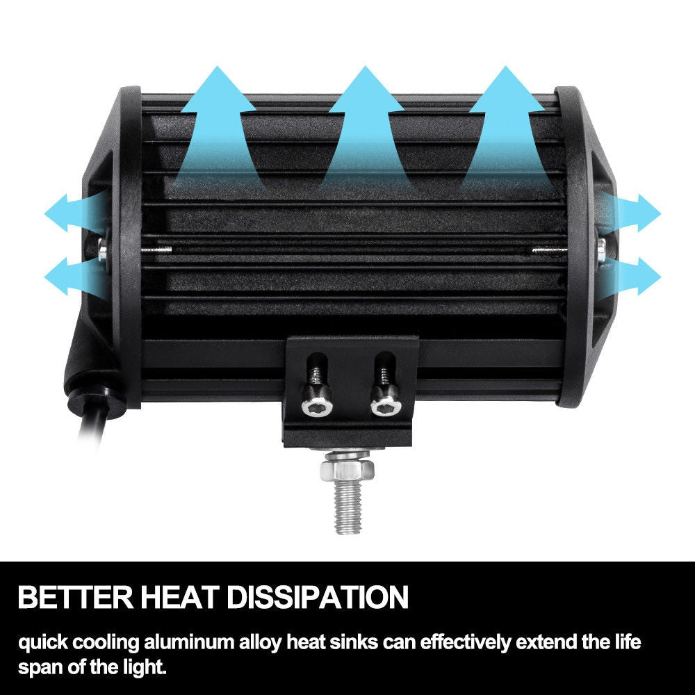 2X 5inch LED Work Driving Light Bar Flood Beam Offroad Boat Truck 12V 24V