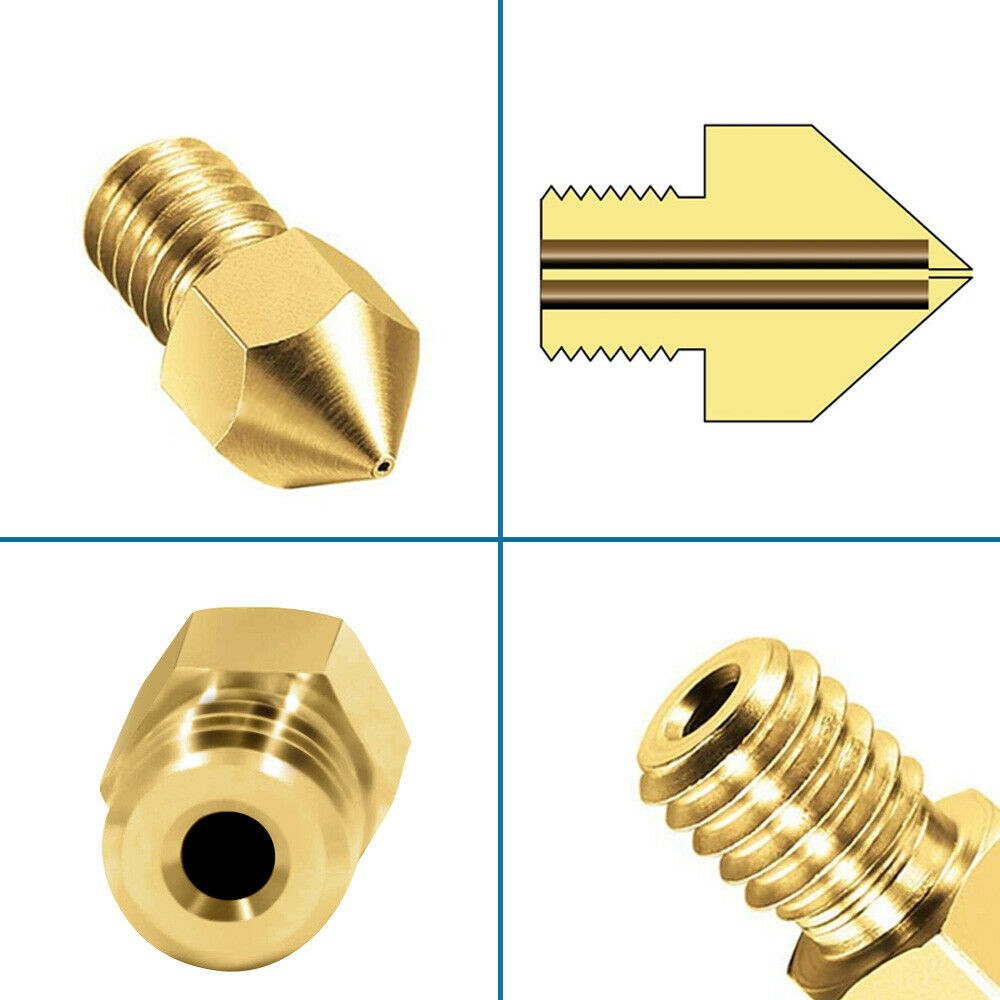 5pcs For Ender 3 PRO CR10 3D Printer 1.75mm 0.4mm MK8 Extruder Nozzles