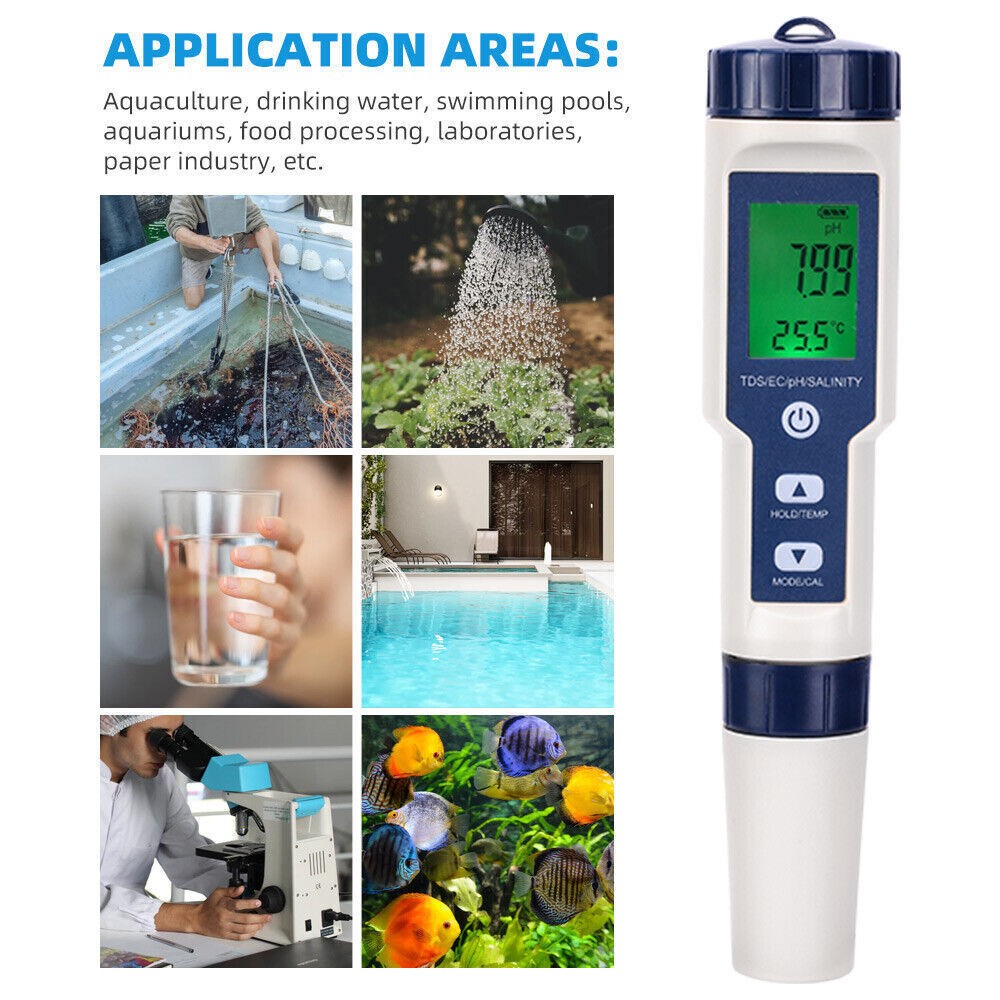 PH TDS Meter Digital Tester Pen Aquarium Pool SPA Water Quality Monitor