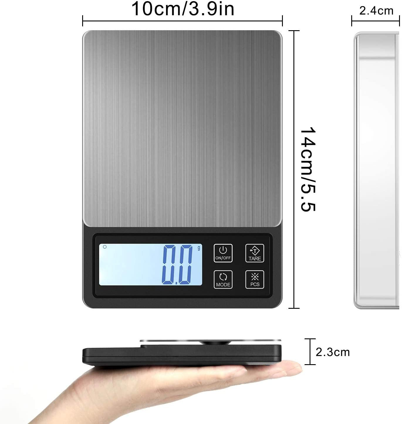 3000g/0.1g Digital Pocket Scale Kitchen Scales