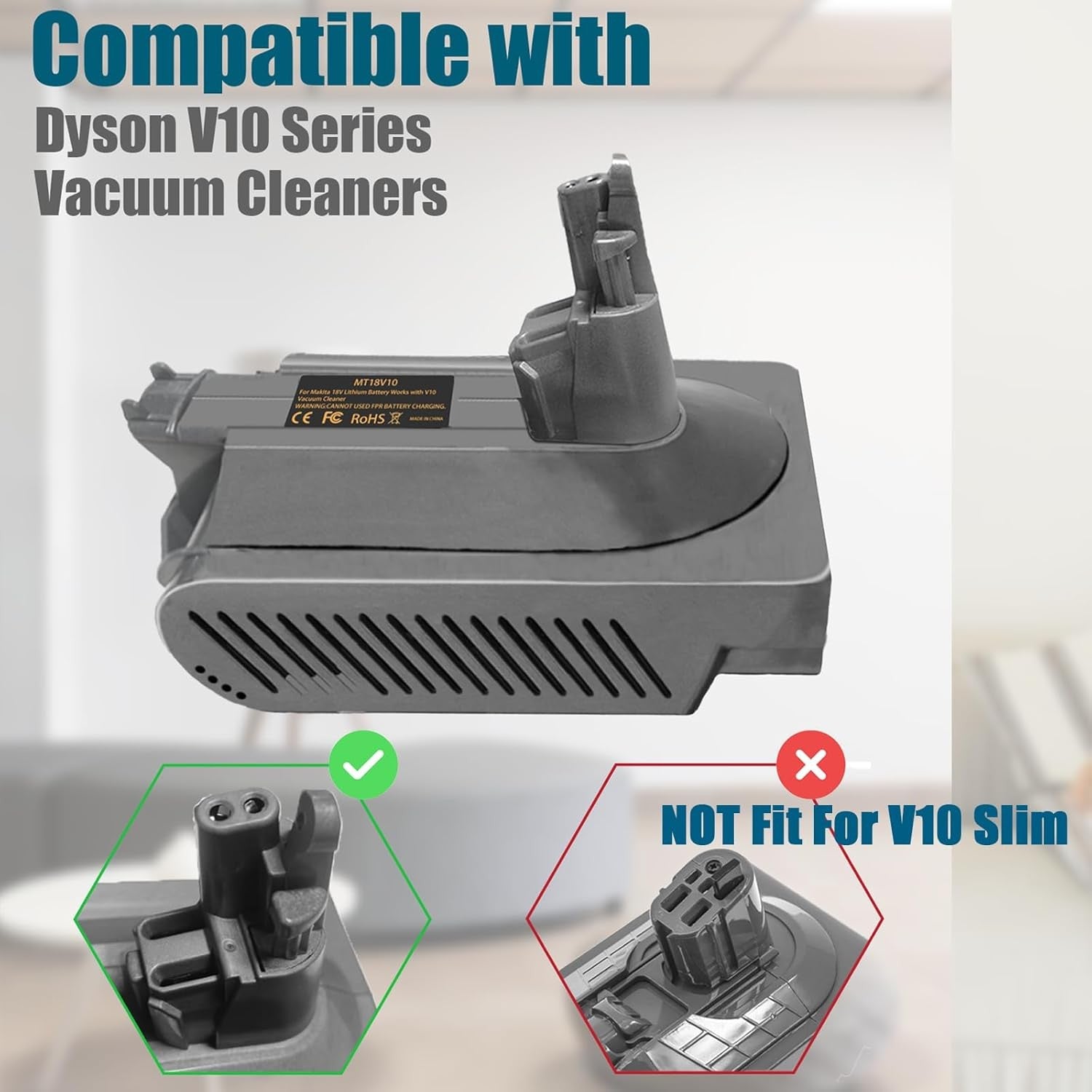 V10 Adapter for Makita 18V Lithium Battery Convert to for Dyson V10 SV12 Animal