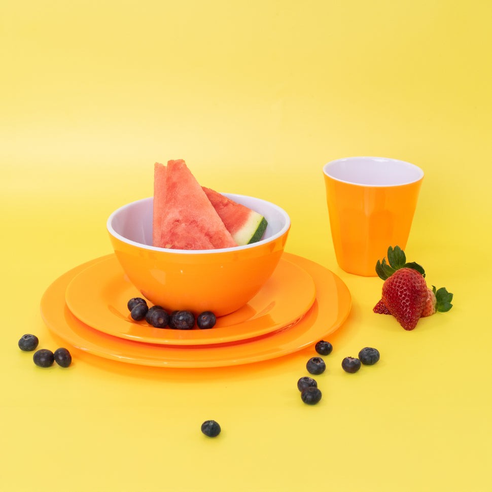 Henni & Friends 24PCS Melamine Plates Cups Bowls Set Kids Children