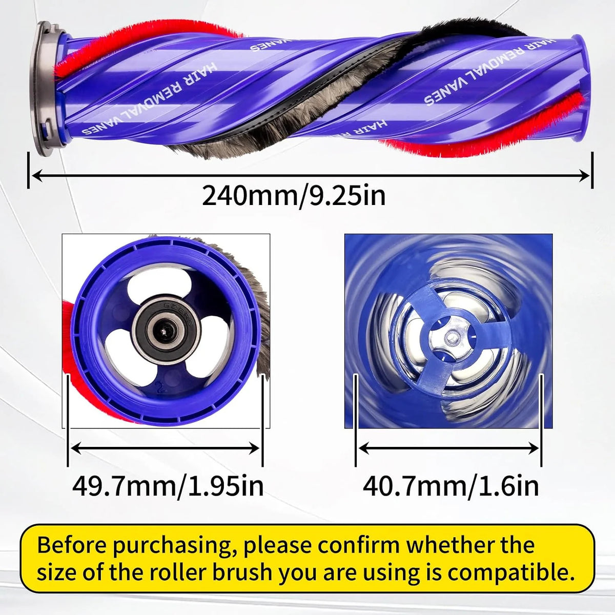 Replacement Anti Tangle Roller Brush For Dyson V10 SV12 SV27 Part Num 968266-02