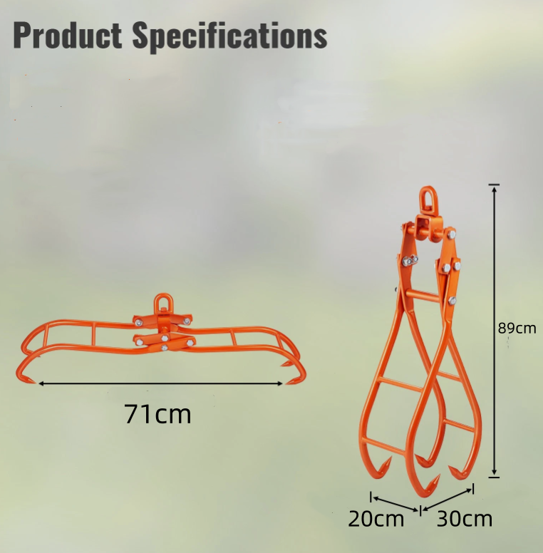 Timber Claw Hook with 4 Claws, Log Grapple, 1000kg Capacity 28inch