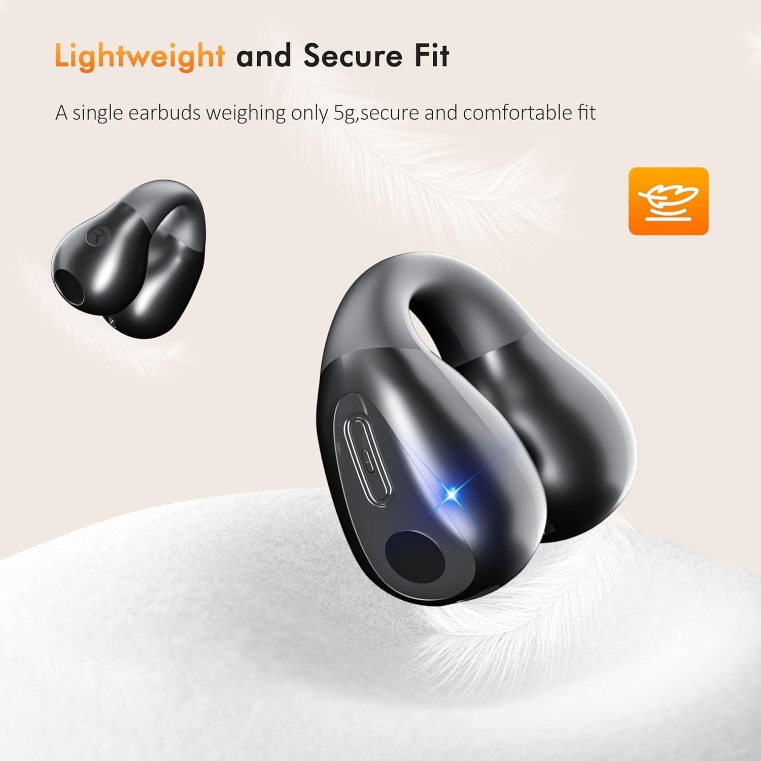 Open Ear Clip Headphones Wireless Earbuds Bluetooth Over Ear Buds Bone Conduction