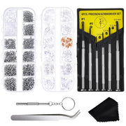 Eyeglass Repair Kit,1220 Pcs Glasses Screws Kit and Nose Pads with Screwdrivers