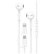 2-in-1 Wired Headphones - USB-C & Lightning, Compatible with iPhone