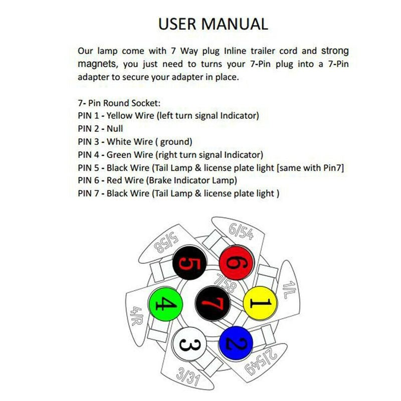 12V 2PCS Magnetic LED Towing Trailer Light Kit with 7 Pin Plug