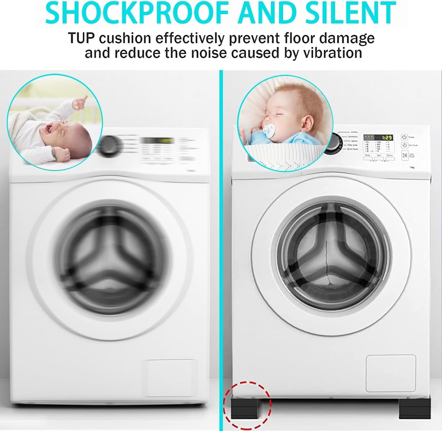 4x Heavy Duty Heavy Duty Furniture Risers Bed Risers 7.5cm