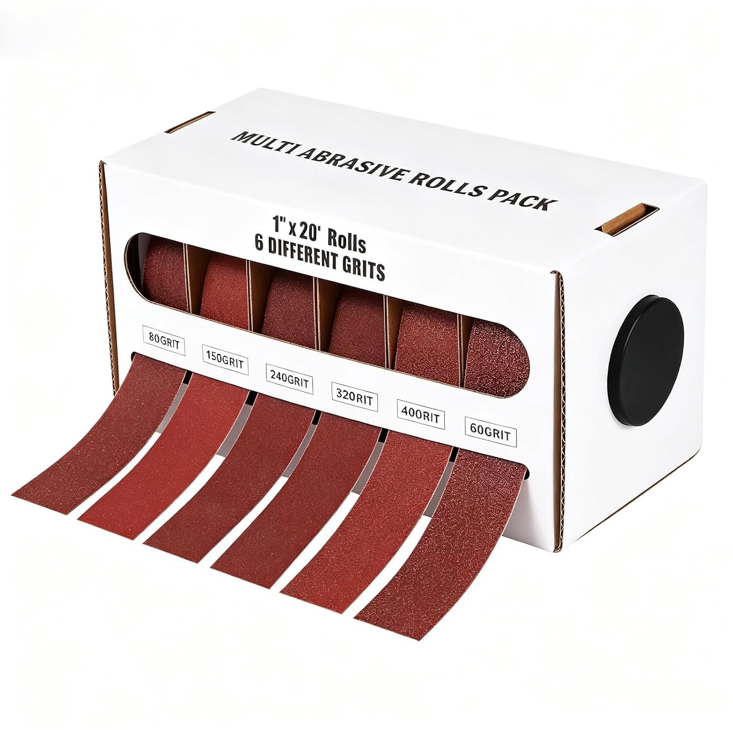 Emery Cloth Roll 6 Grits Abrasive Sandpaper Rolls Sand Paper with Dispenser