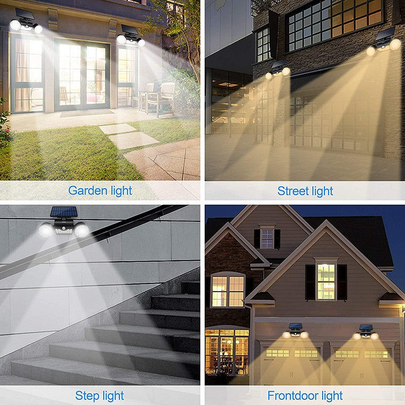Solar Lights Outdoor 30 LED Motion Sensor Wall Light Dual Head Rotatable IP65
