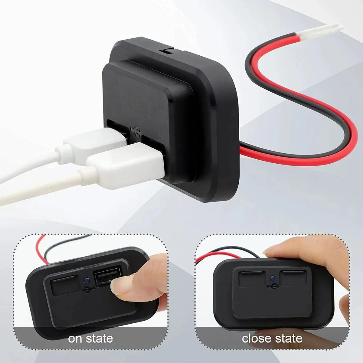 3.1A Dual USB Port Fast Charger Socket Power Camper Truck Motorcycle Boat Car RV