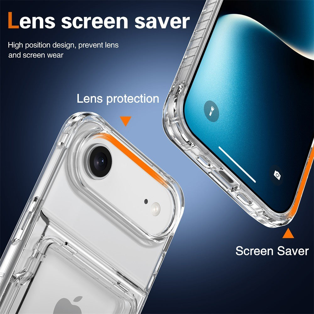 Clear Transparent Card Slots Back Holder Rugged Case For iPhone 17 Air
