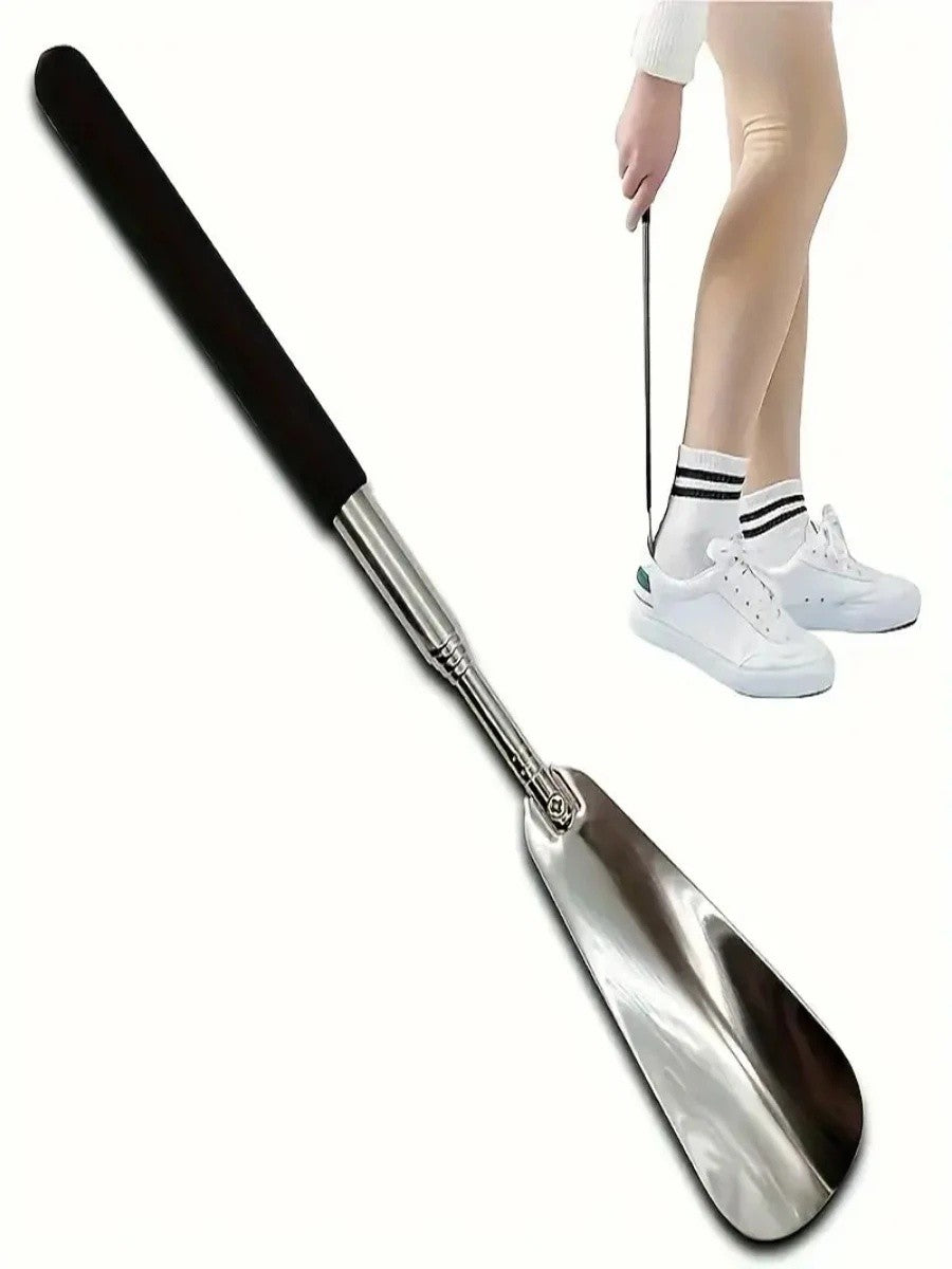 Shoe Horn Stainless Steel Long Handle Shoehorn Lifter Tool Telescopic 31-65cm