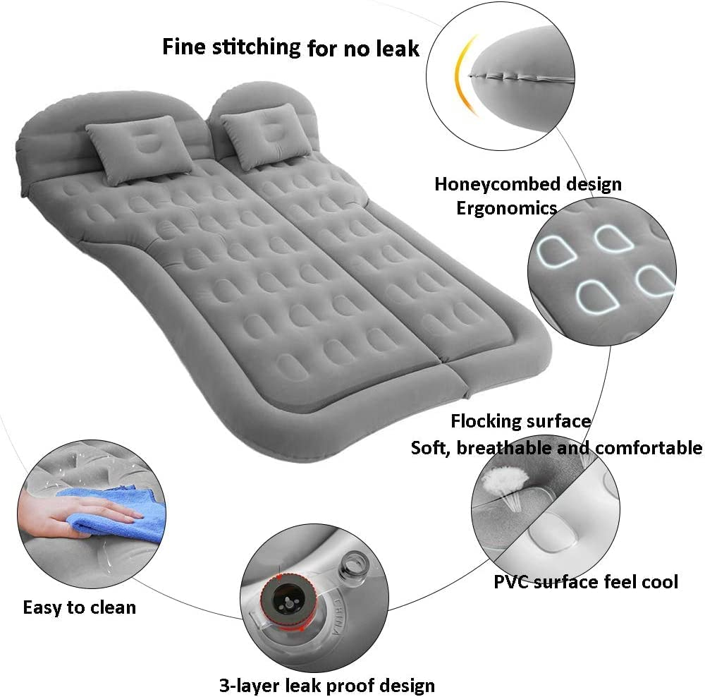 Cars Inflatable Bed SUV Auto Camping Mattress Rear Row Back Seat Travel Sleeping