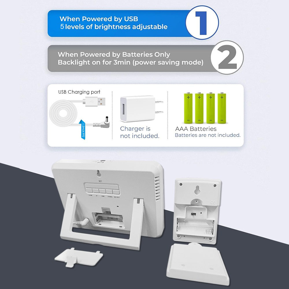 Weather Station Wireless Thermometer with 3 Sensors Temperature Humidity Monitor