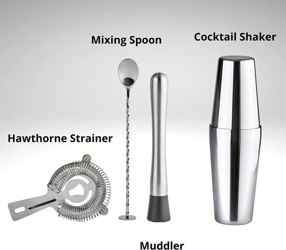 9 Pcs Professional Cocktail Shaker Set Bartender Kit