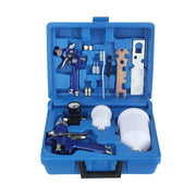 2Pcs HVLP Air Spray Gun Kit Pressure Paint Gravity Tool Blue Set
