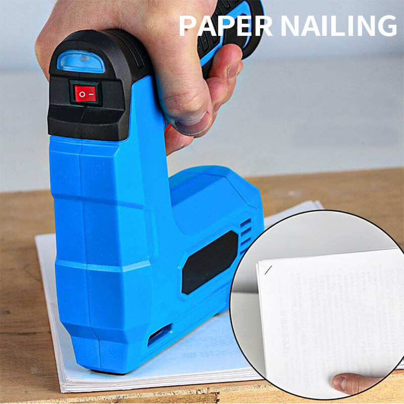 2 in 1 Rechargeable Cordless Electric Stapler Tacker Nail Gun Staples Nails
