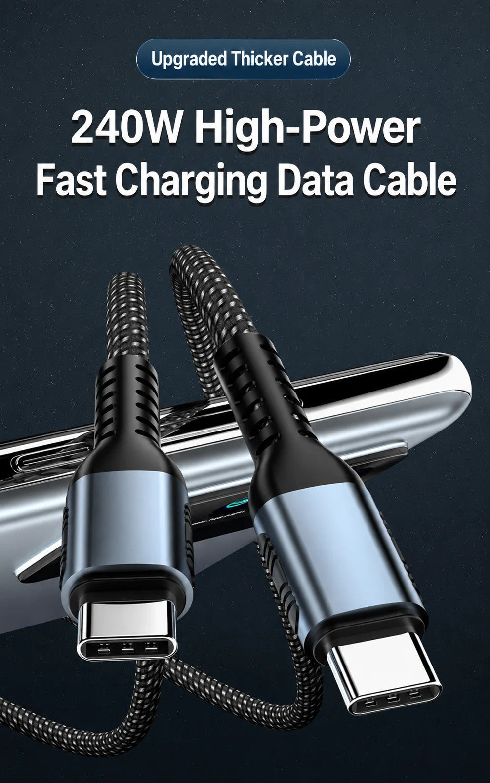 100W USB C Type C Charger Cable Fast Charge For Samsung S26 S25 iPhone 17 18 Duo
