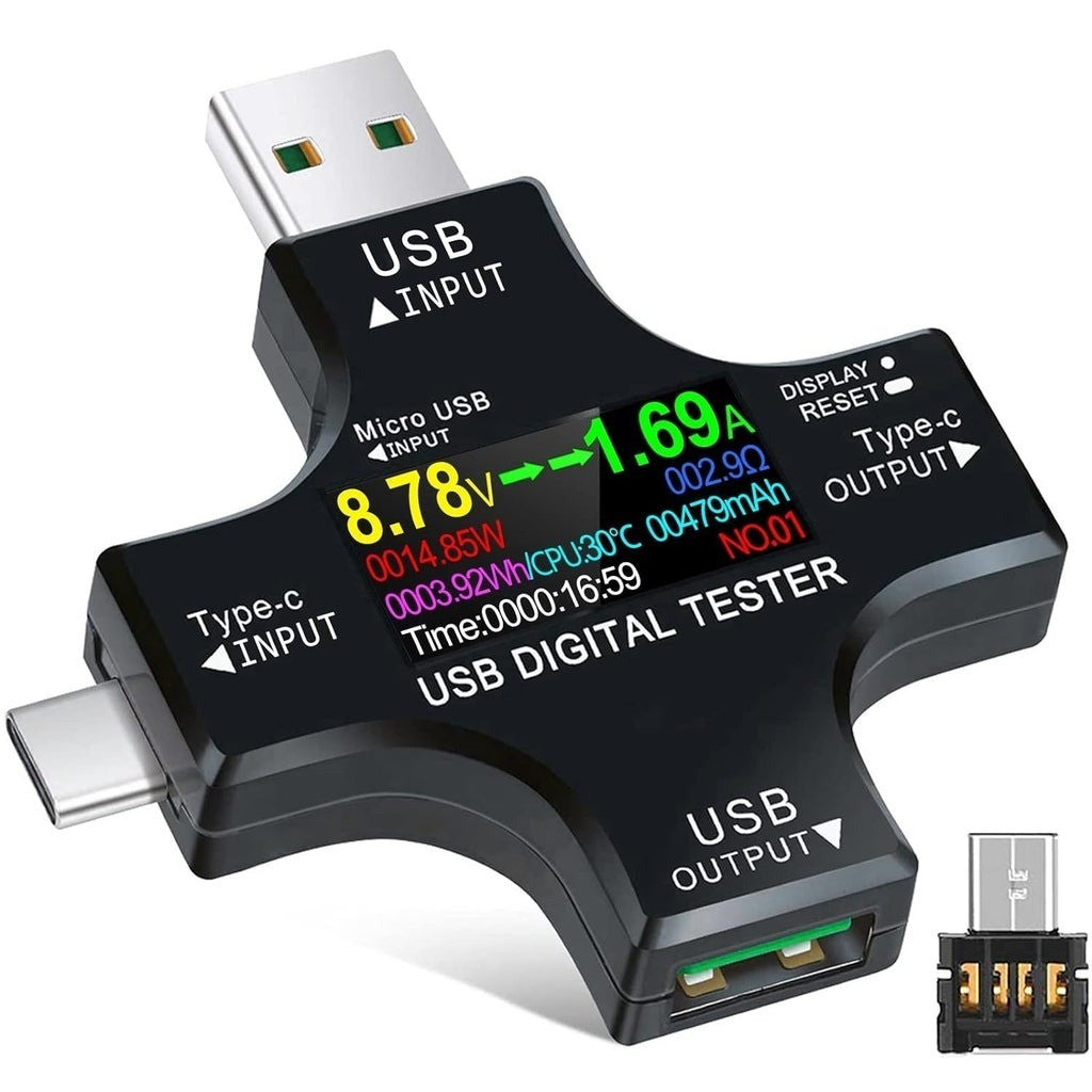 USB C Voltmeter Ammeter Tester Power Bank Charger Cable Detector