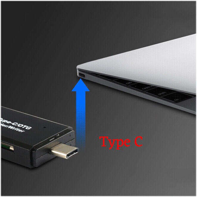 CF/SD/TF Card Reader USB-A & Type C Ports Card Adapter for Laptop MacBook Phone