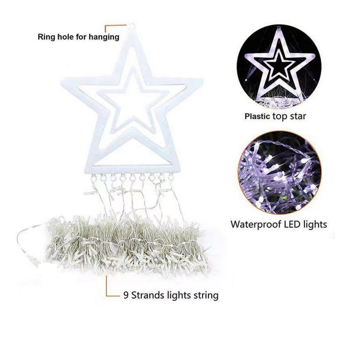 Outdoor Christmas Decorations Waterfall Lights 350 LED 8 Modes Tree Light Gift