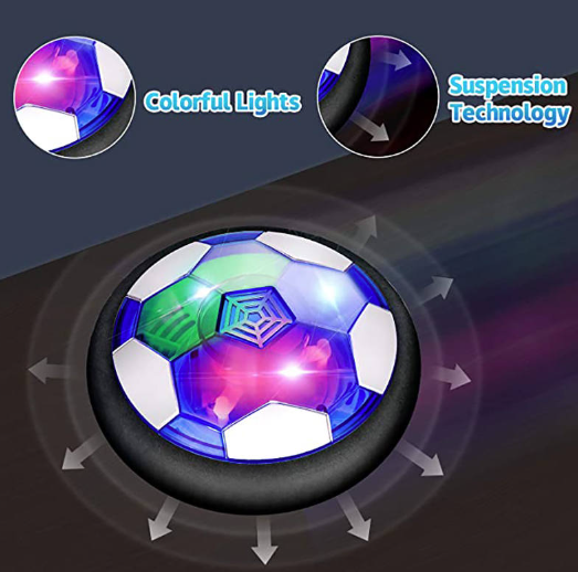 Hover Soccer Ball Set, USB Rechargeable with LED Light and Inflatable Ball