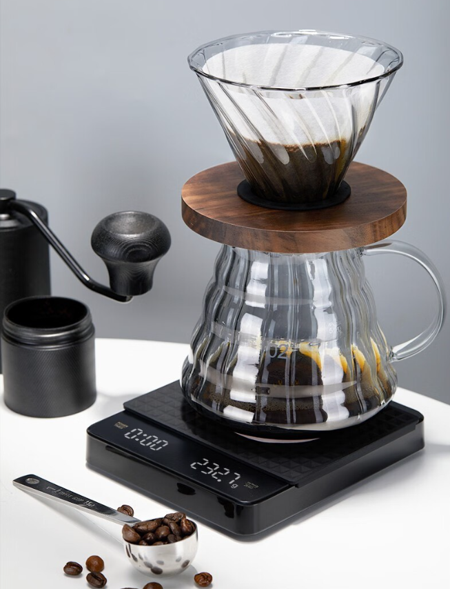 High Precision Digital Coffee Scale Rechargeable LED Display with Timer 3kg
