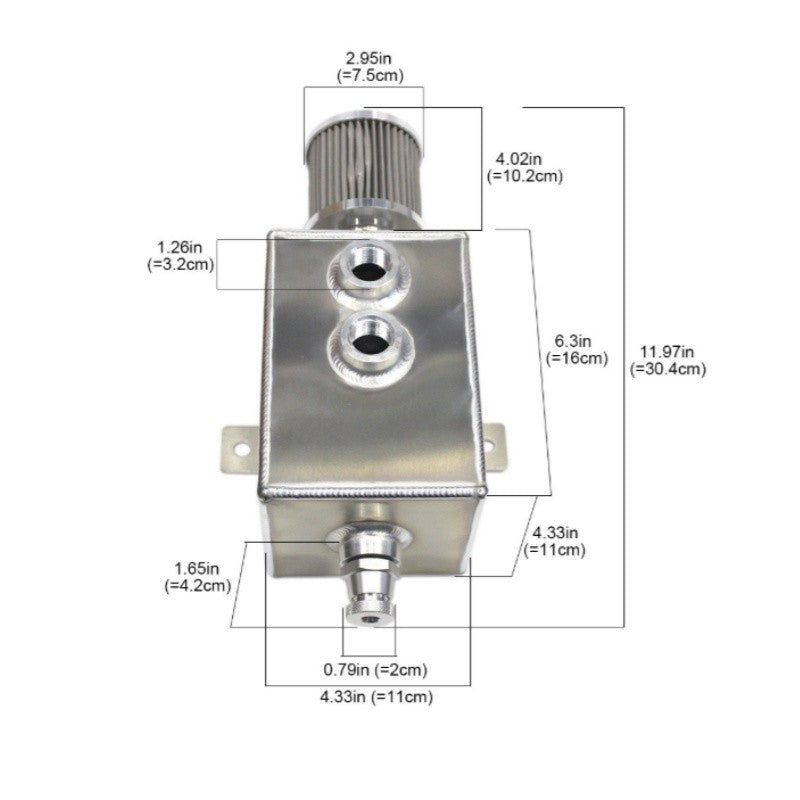 2L Oil Catch Can Reservoir Tank With Breather Filter Aluminum