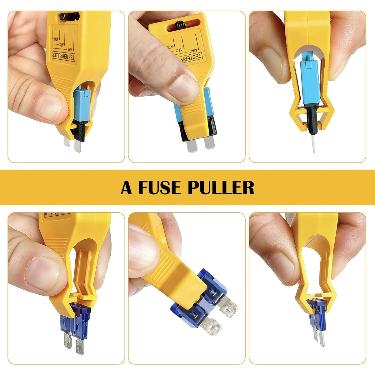 2-in-1 Car Fuse Tester & Puller Tool for Mini Standard Maxi Blade Fuses 24V LED