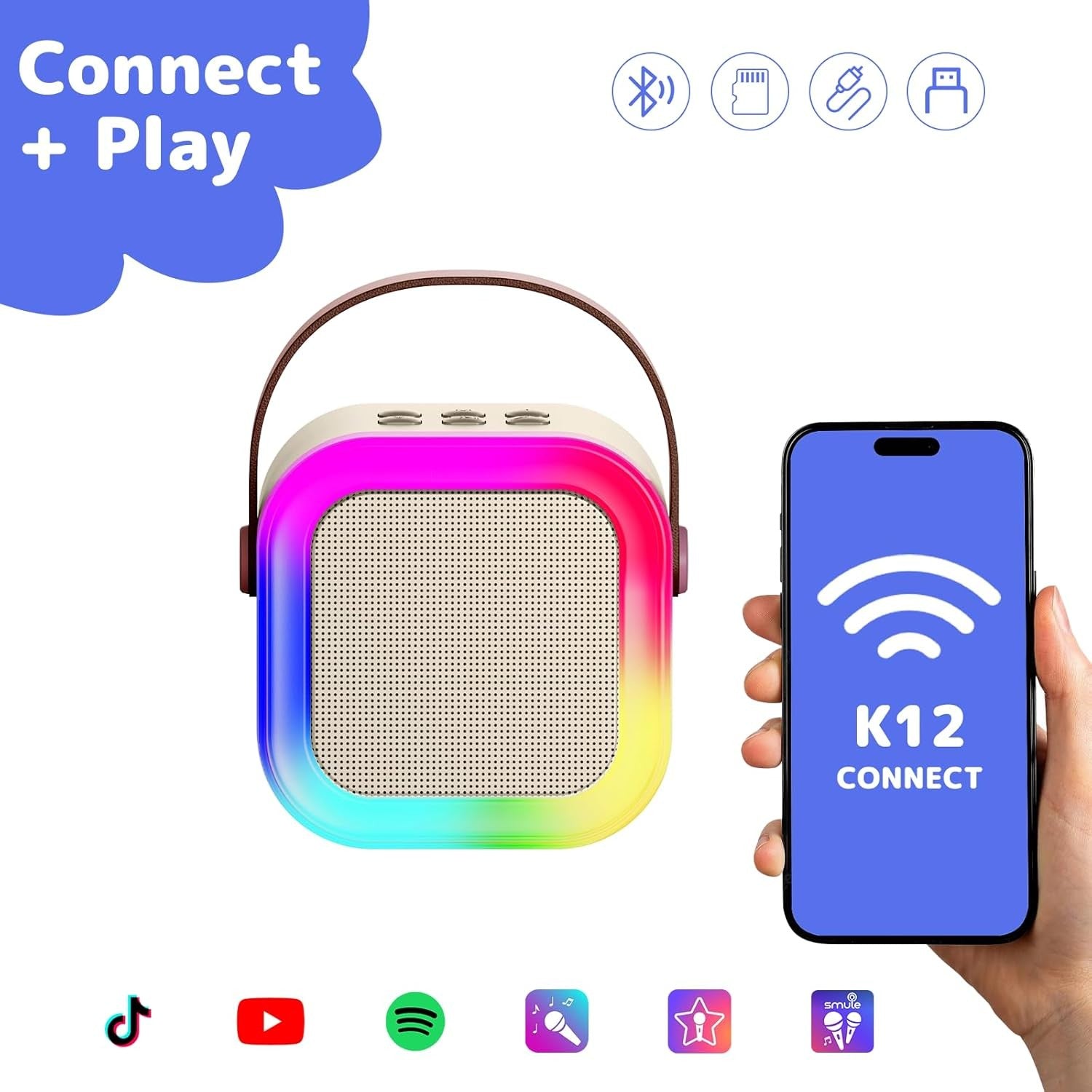 Karaoke Machine with 2 Microphones Bluetooth Speaker