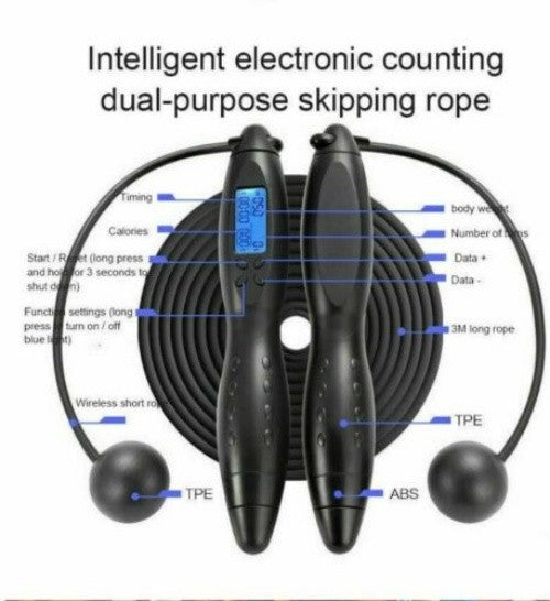 Jump Rope Cordless Skipping Rope Skipping Rope Digital Counting Timing