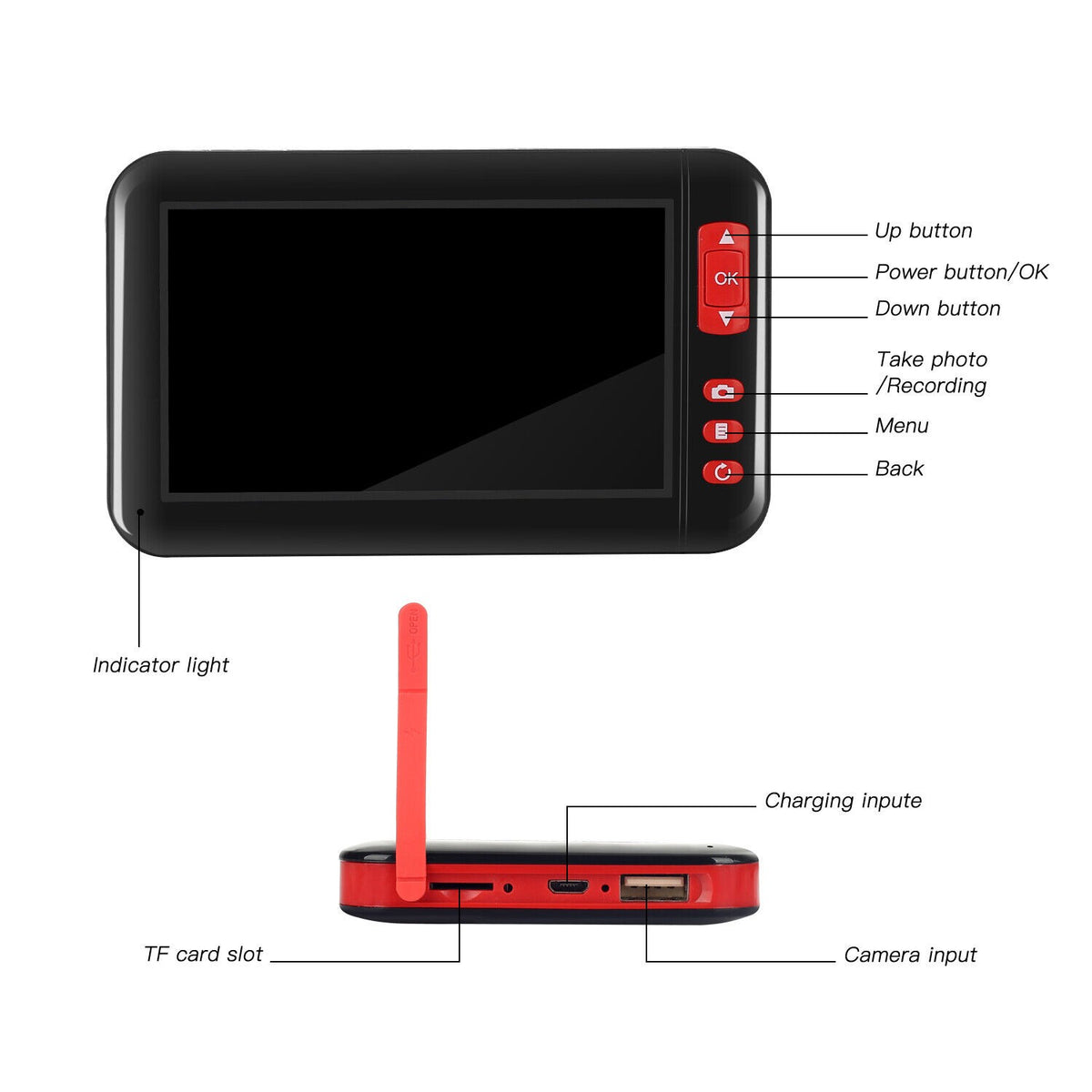 Industrial Endoscope Camera 1080P HD 4.3'' Borescope 2M 5M 10M Cable