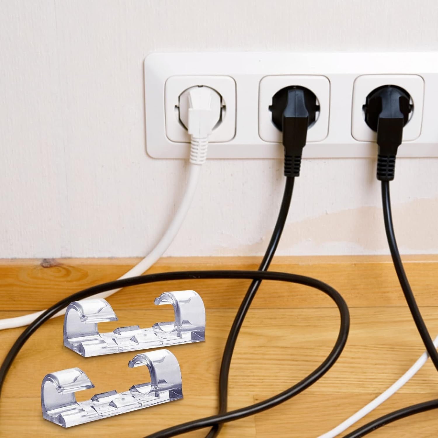 20PCS Self-Adhesive Cable Clips Holder Cord Wire Line Management Organizer