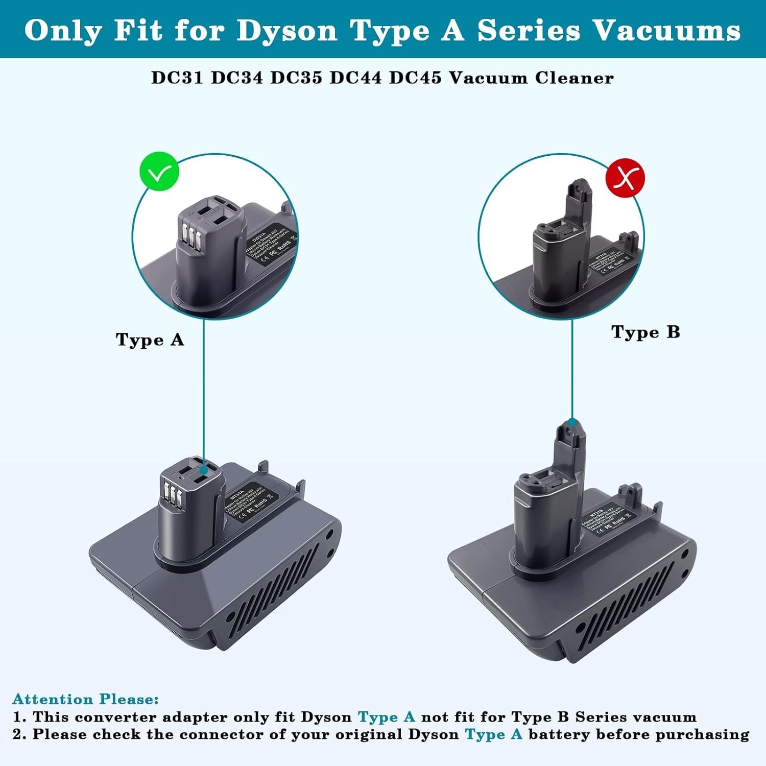 for Dyson Type A DC31 DC30 DC31 DC34 Battery Adapter Fits Makita 18V Battery