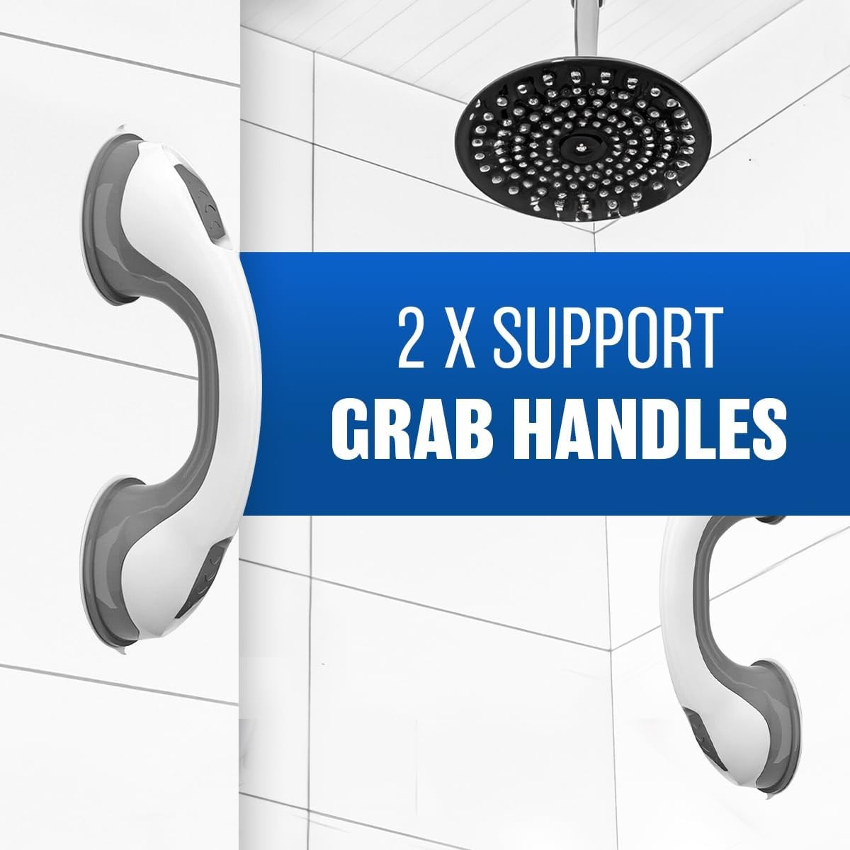 2Pcs Bathroom Grab Bars Shower Handles