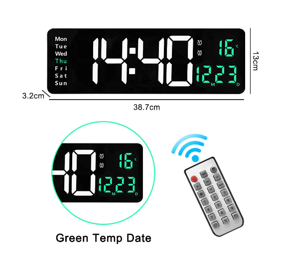 16" Large Digital Wall Clock