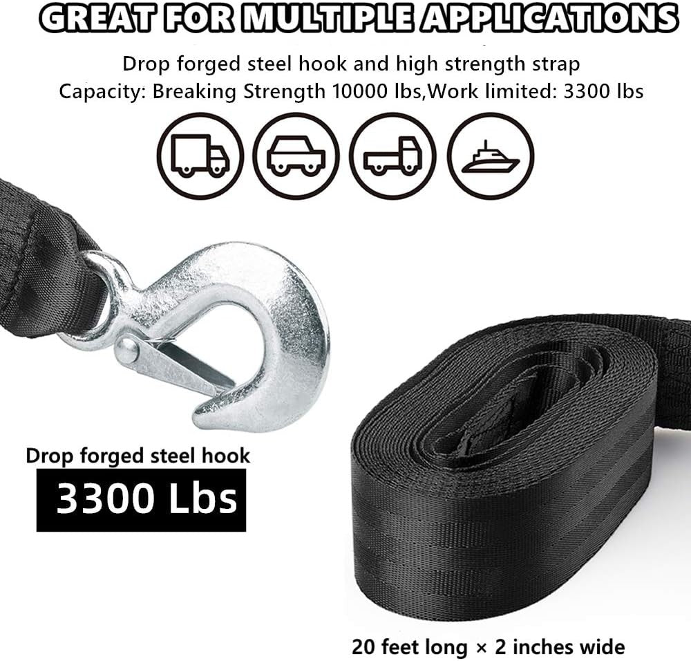 Marine Boat Trailer Hand Winch Strap Replacement Heavy 6M x 50MM Up to 10000lbs