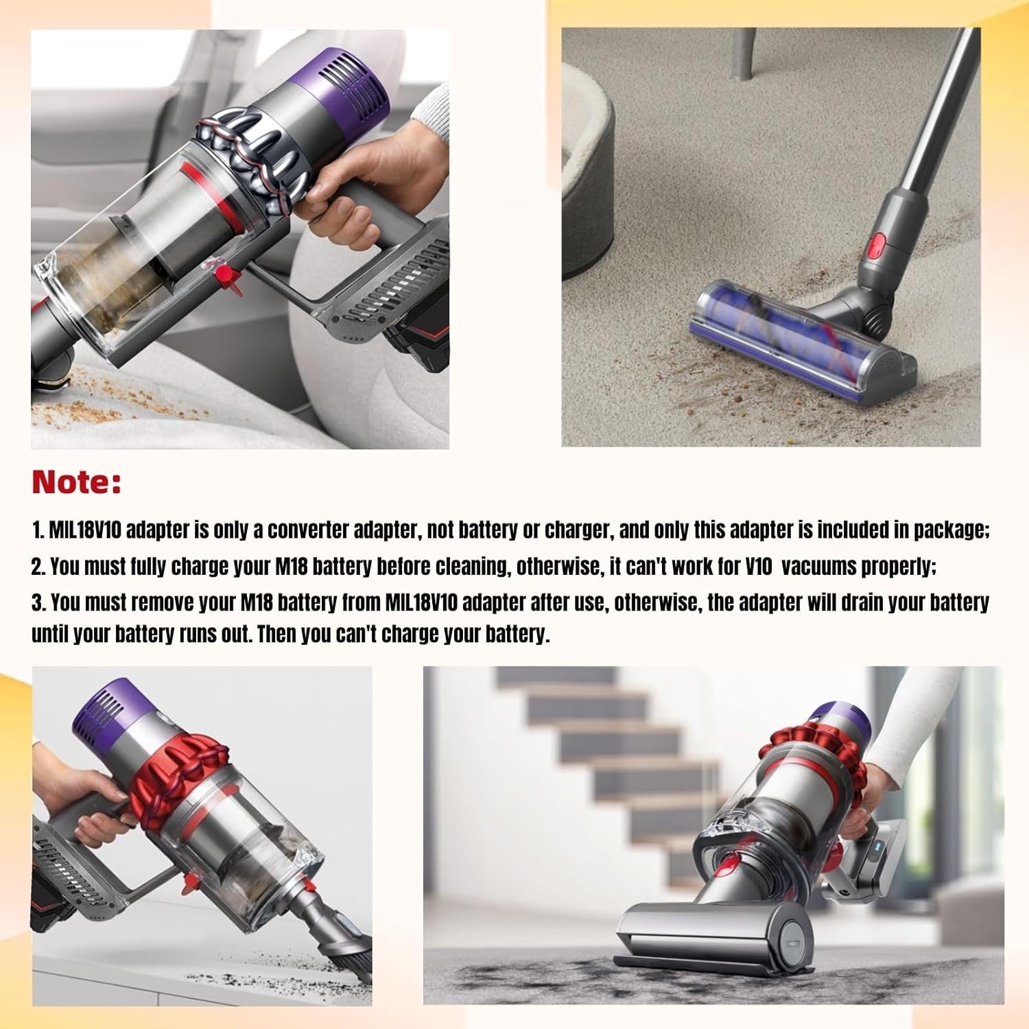 Milwaukee M18 18V Battery Adapter Converter To Dyson V10 SV12 Battery