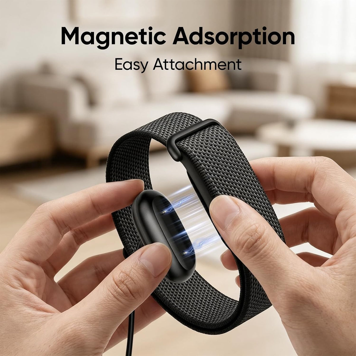USB Magnetic Charging Cable for Google Fitbit Air Activity Tracker Black
